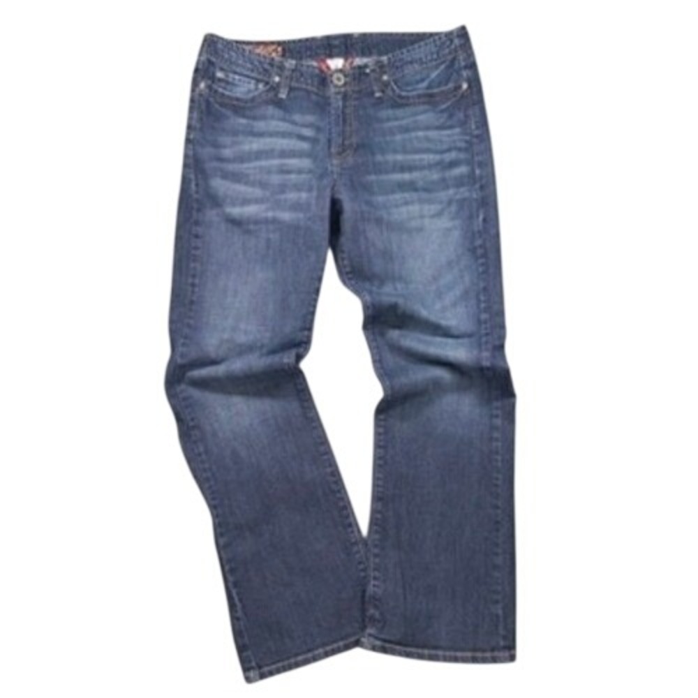 Lucky Brand Bootcut Jeans Womens 12/31 Blue Dark Wash Embroidered Y2K Boho Indie